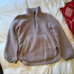 Fleece Lavender Madewell 1/4 Zip Pullover Sweater
